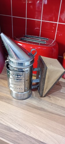Silver bee hive - smoker, metal